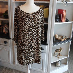 Chico's Leopard print scoop neck tunic Size XL
